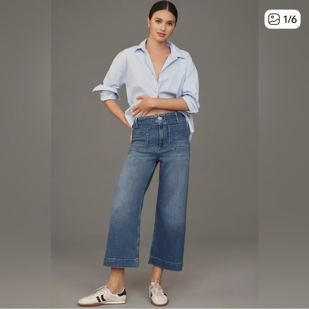 Maeve Colette Anthropologie Wide-Leg Jeans